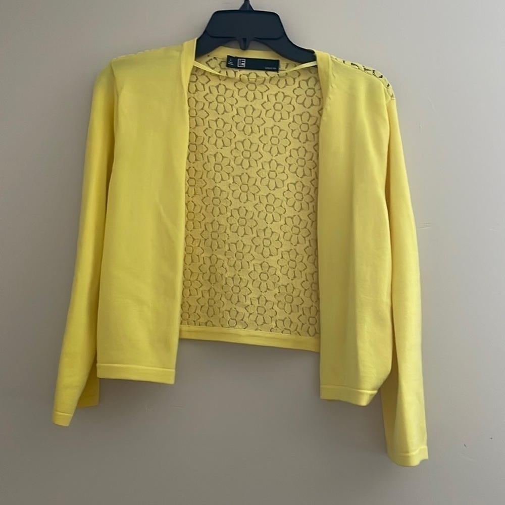 Leslie Fay yellow spring cardigan large